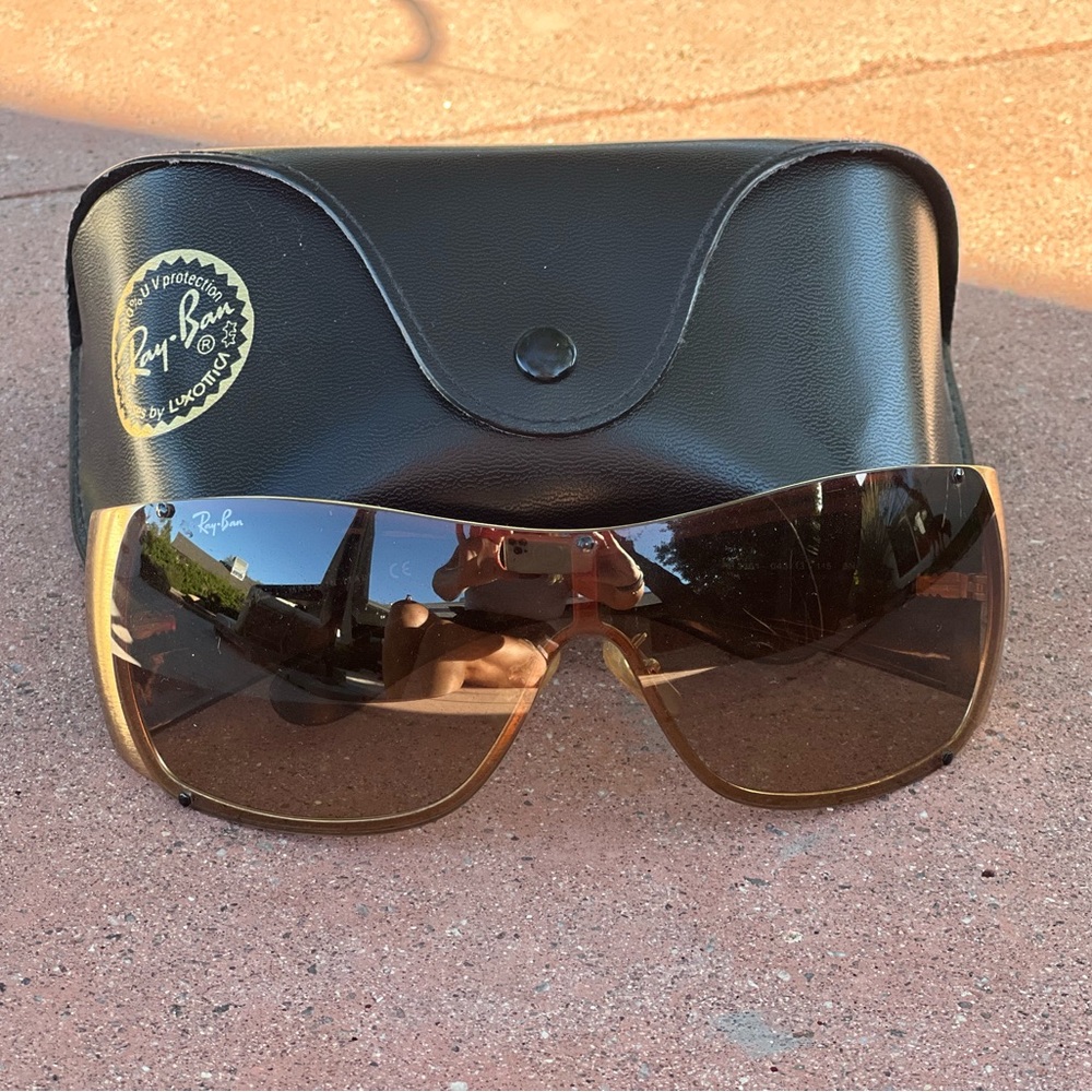 Ray-Ban Gold Sunglasses with Black Case